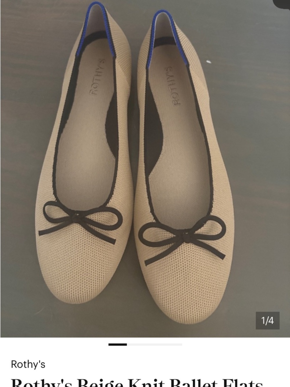 Rothy's Beige Knit Ballet Flats size 10.5